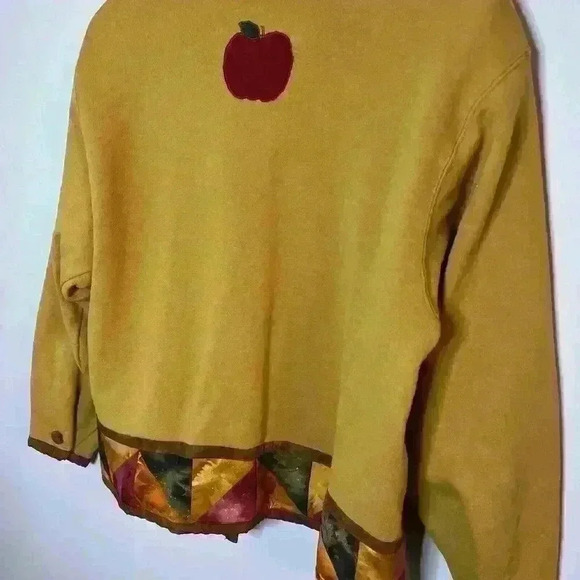 Vintage Comfort Colors Womens Jacket Cardigan Small Suede Buttons Fall Boxy - Picture 13 of 14